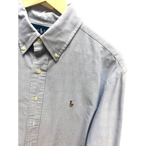 Ralph Lauren Light Blue Cotton Oxford Button Down With Jockey Logo - Picture 3 of 8